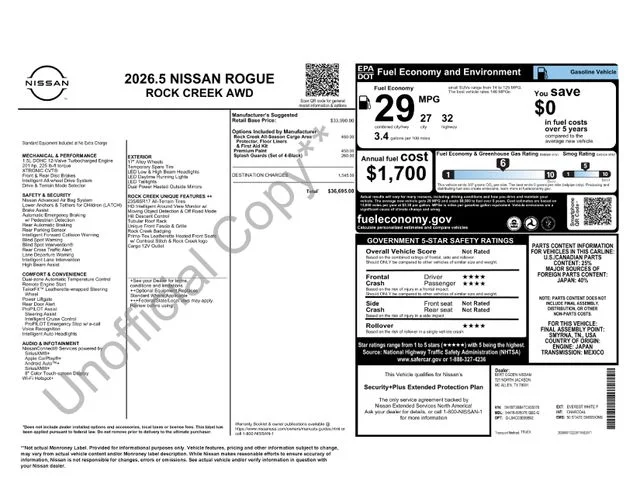 New 2026 Everest White Pearl TriCoat Nissan Rock Creek® image 32
