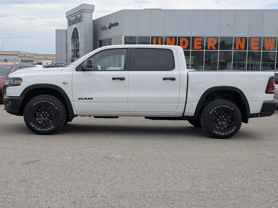 New 2026 White RAM Rebel - - 5.7L HEMI eTorque V8 - Steel Sport Hood - Trailer Brake Ctrl - Remote Start & More! image 5