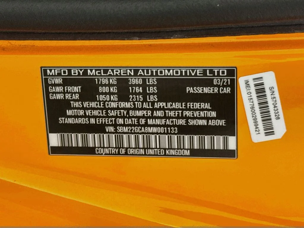 Used 2021 Orange McLaren Base image 31