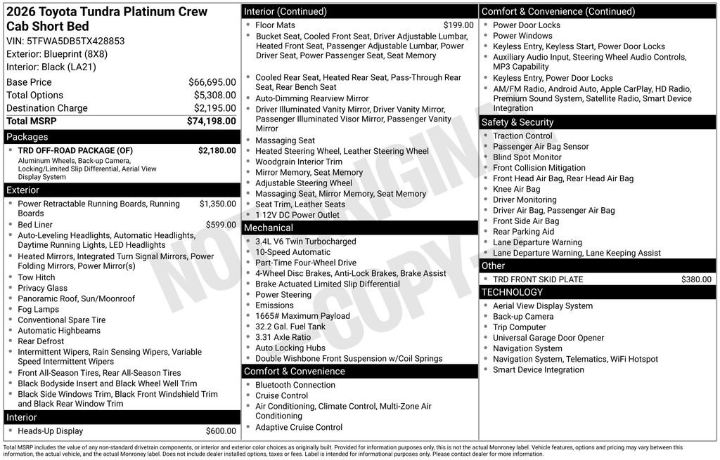 New 2026 Blueprint Toyota  Platinum image 7