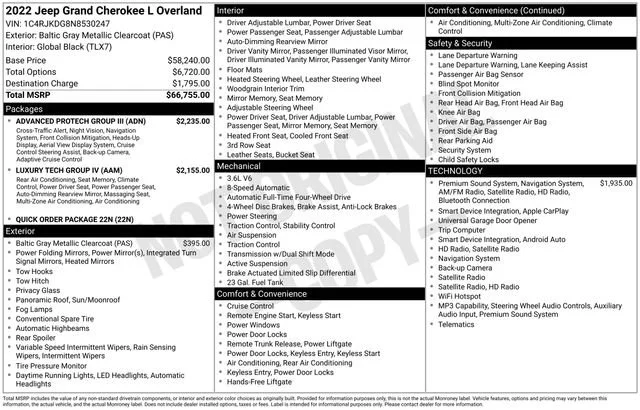 Used 2022 Baltic Gray Metallic Clearcoat Jeep Overland image 30