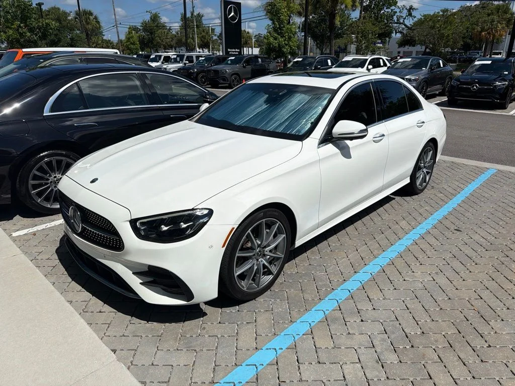 Certified Used 2021 Polar White Mercedes-Benz E 350 image 1
