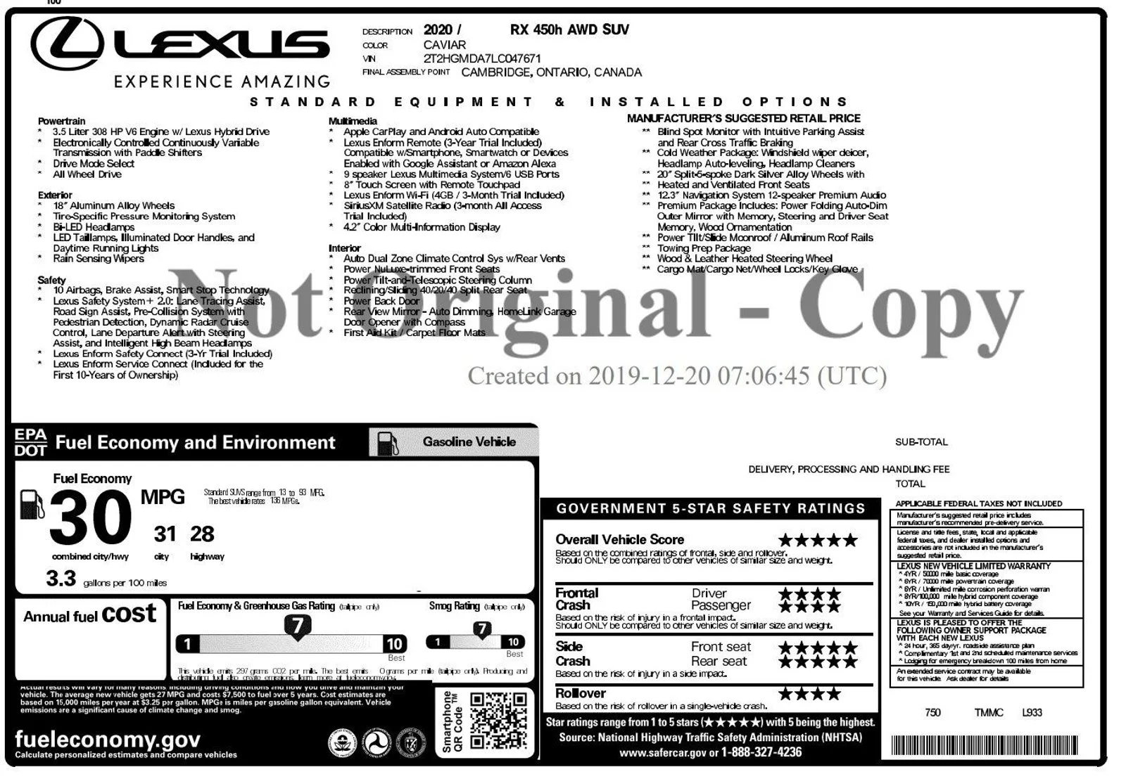 Used 2020 Caviar Lexus RX 450h image 2