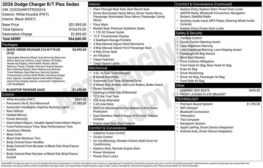 New 2026 White Knuckle Dodge R/T Plus image 22