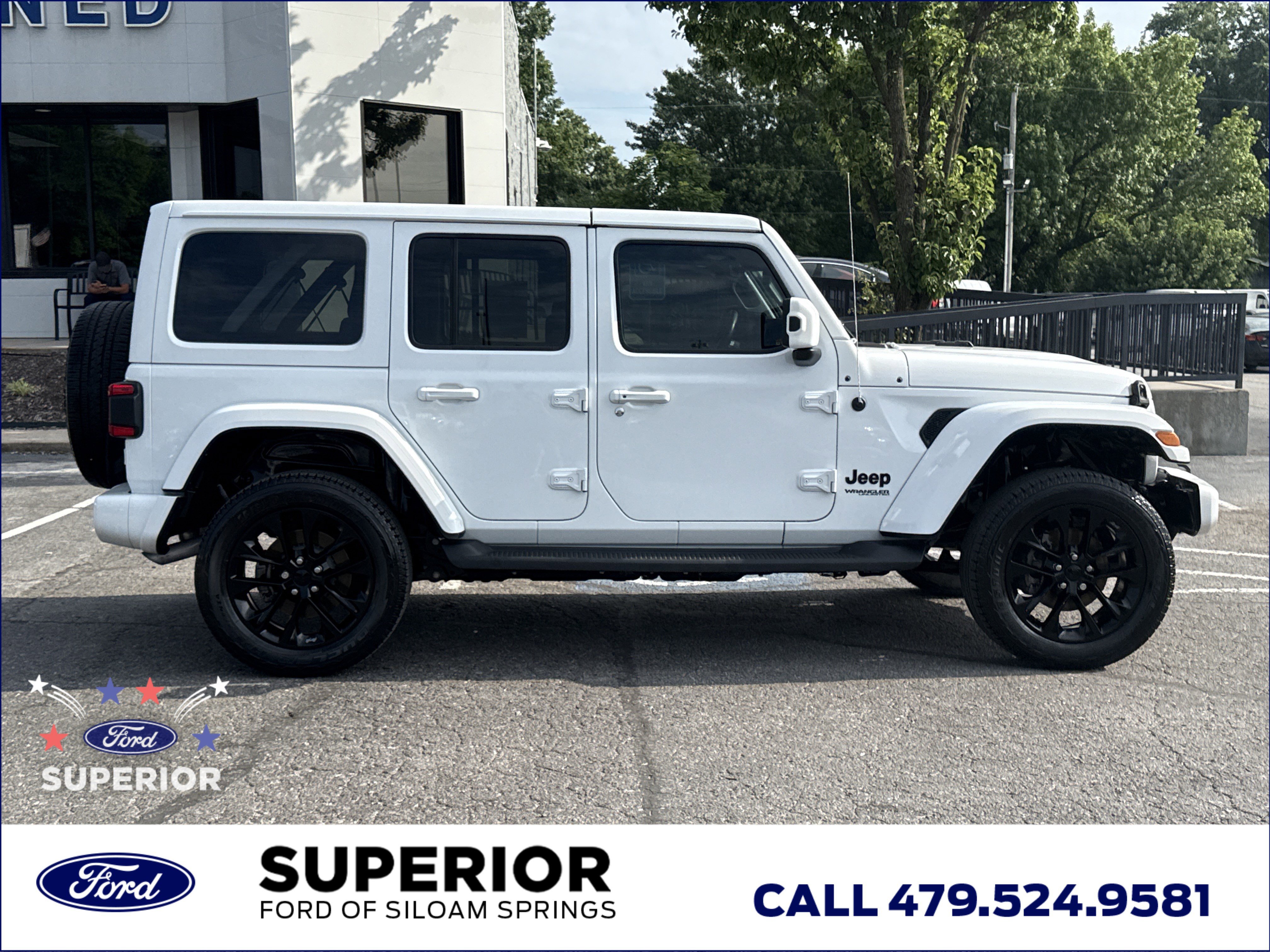Used 2021 Bright White Clearcoat Jeep Unlimited Sahara High Altitude 4WD image 2