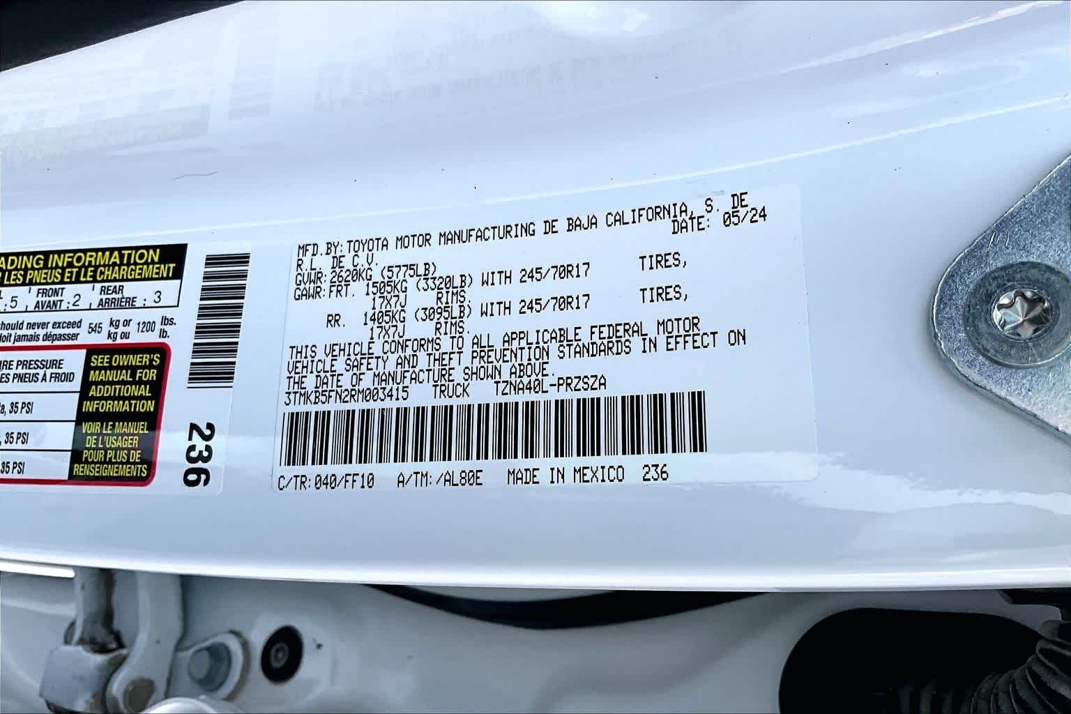 Used 2024 Ice Cap Toyota SR5 image 34