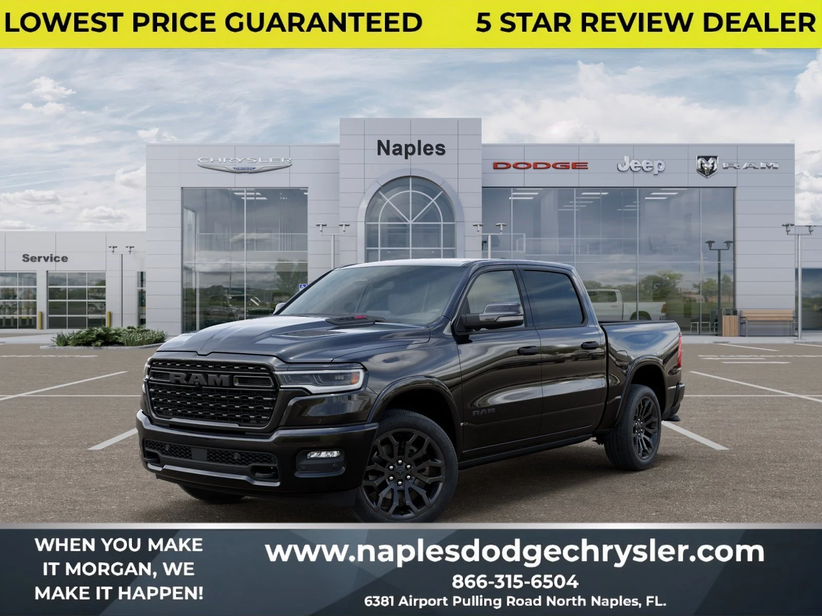 New 2026 Diamond Black Crystal Pearlcoat RAM Limited image 1