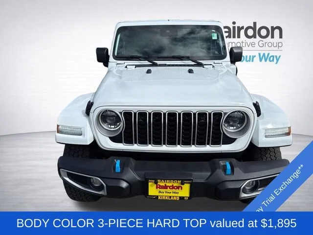 Used 2024 Bright White Clearcoat Jeep Sahara 4xe image 2