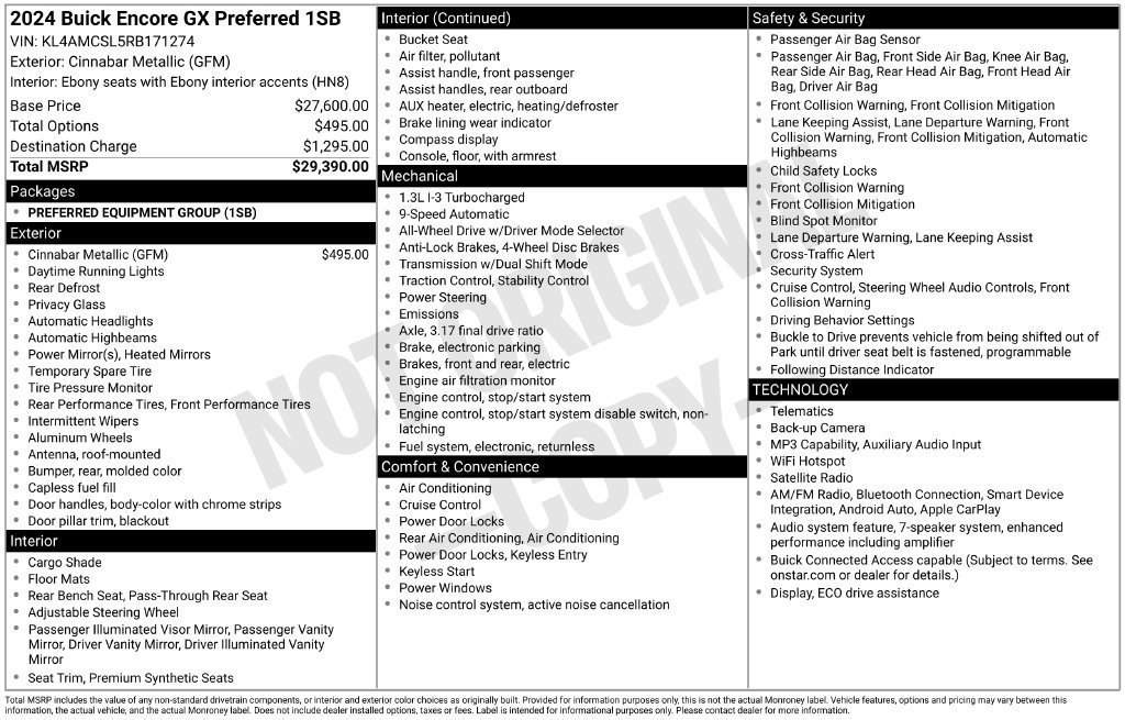 Used 2024 Cinnabar Metallic Buick Preferred image 4