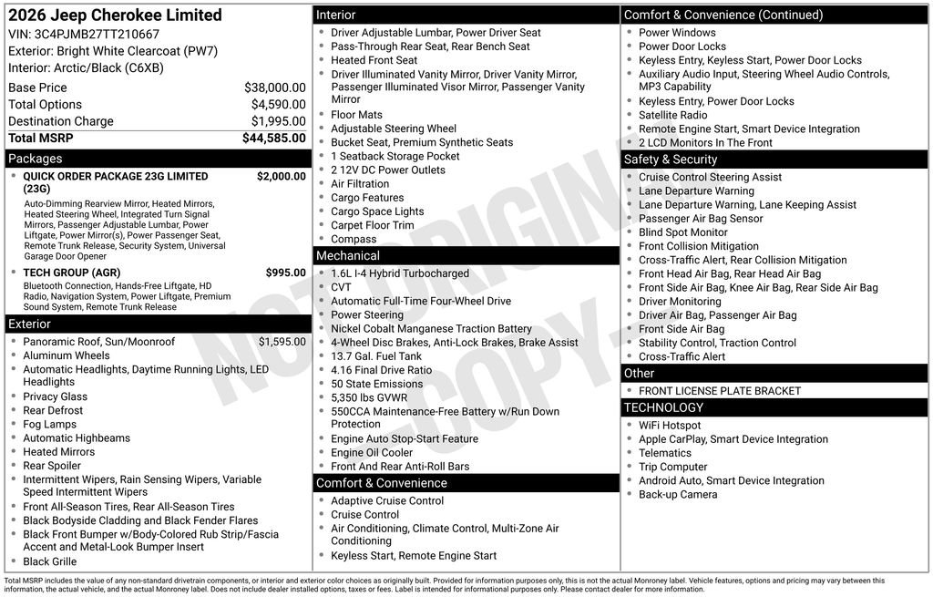 New 2026 Bright White Clear-Coat Exterior Paint Jeep Limited image 27
