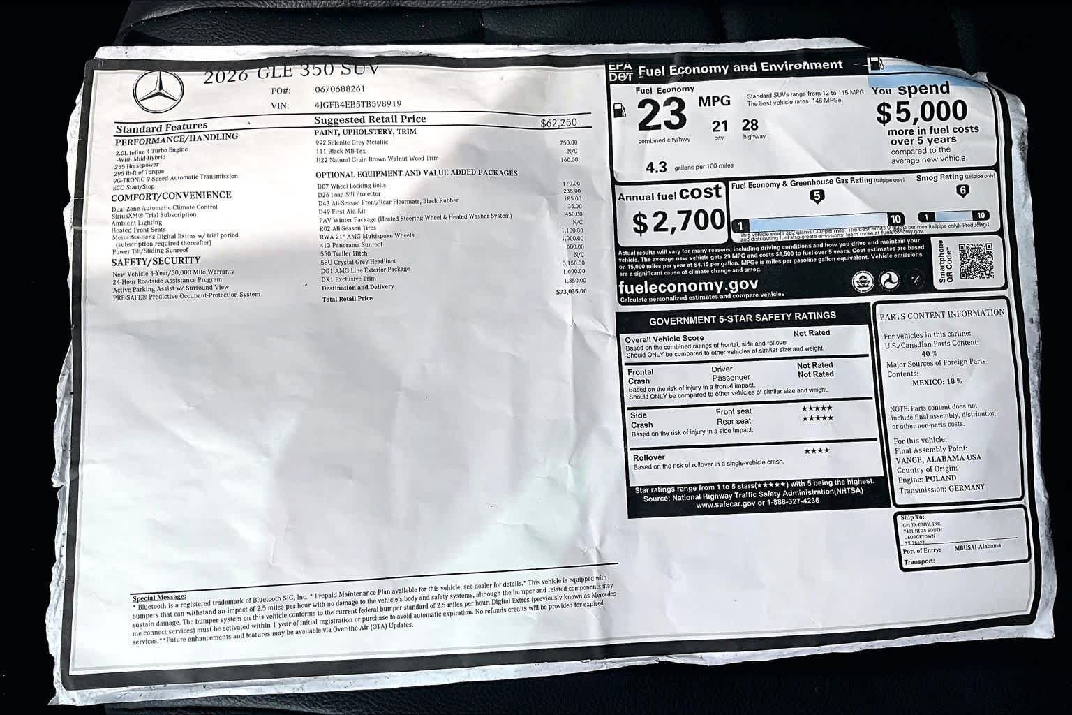 New 2026 Selenite Grey Metallic Mercedes-Benz GLE 350 image 21