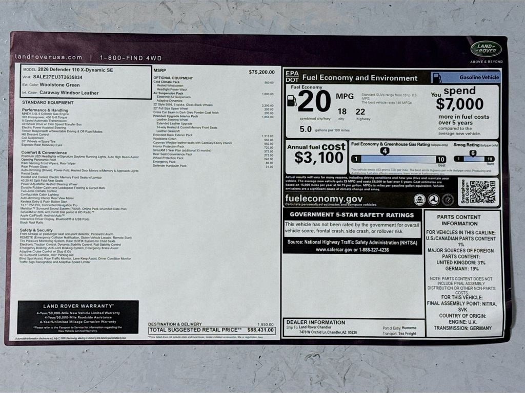 New 2026 Woolstone Green Land Rover X-Dynamic SE image 9