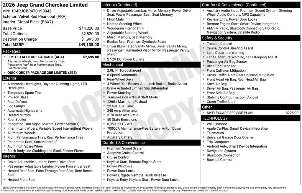 New 2026 Velvet Red Pearl-Coat Exterior Paint Jeep Limited image 7