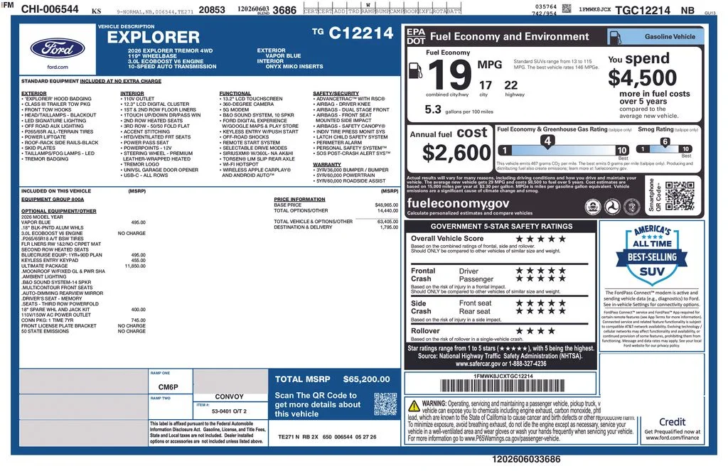 New 2026 Vapor Blue Metallic Ford Tremor® image 30