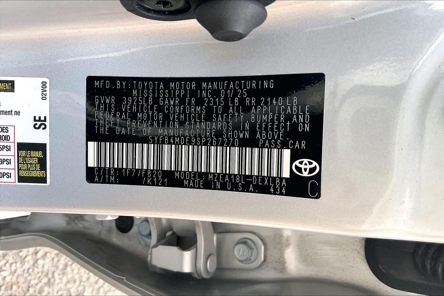 Used 2025 Classic Silver Metallic Toyota LE image 34