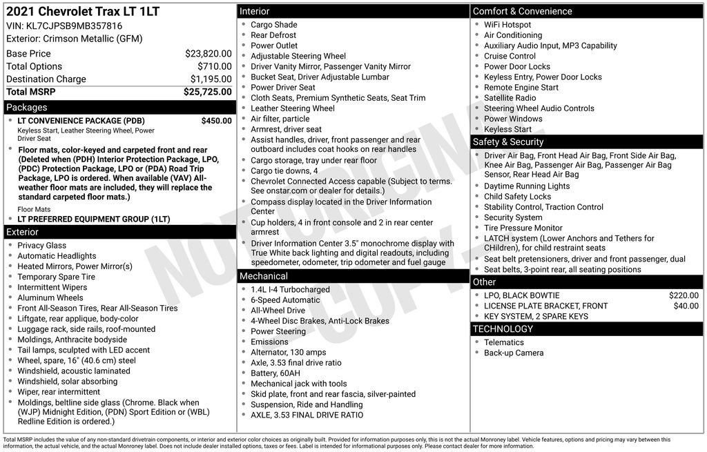 Used 2021 Red Chevrolet LT image 22