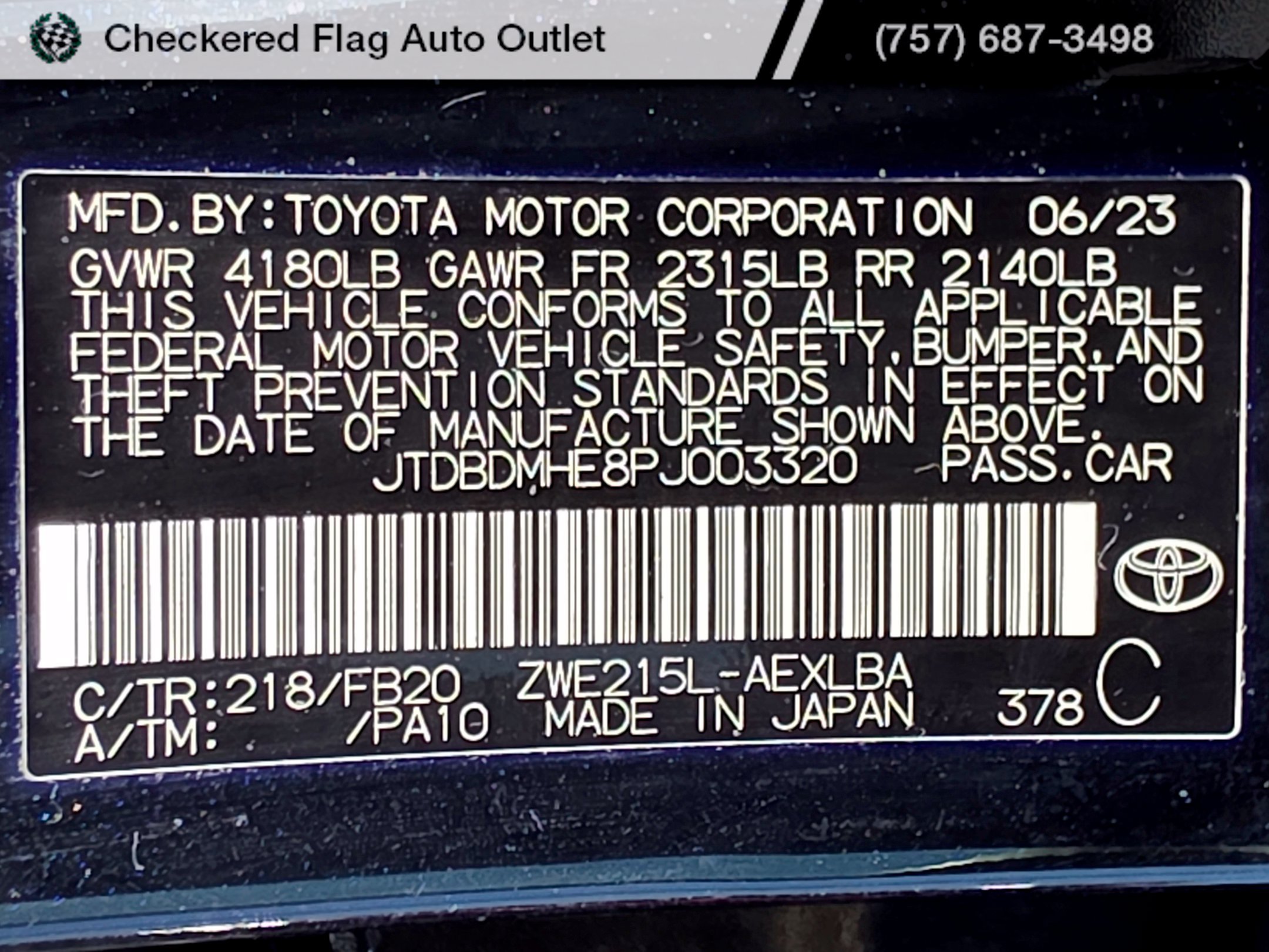 Used 2023 Midnight Black Metallic Toyota LE image 29