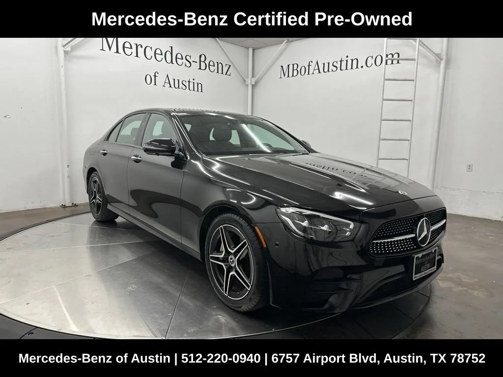 Certified Used 2022 Black Mercedes-Benz E 350 image 1