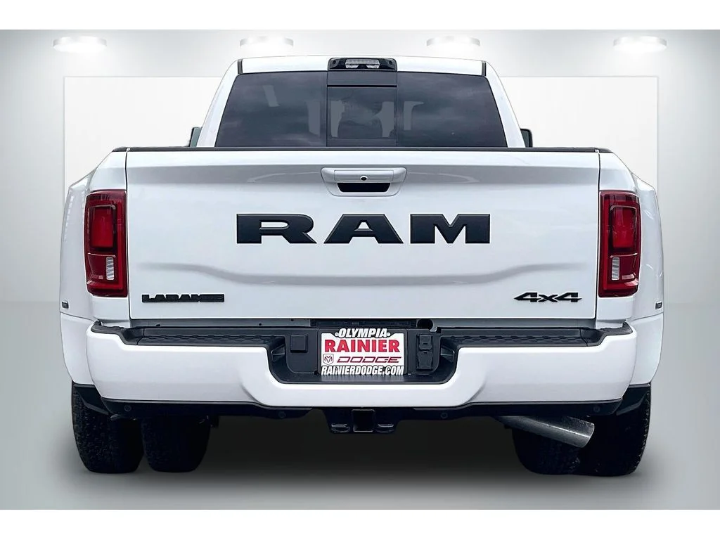 New 2026 Bright White Clear-Coat Exterior Paint RAM Laramie Night Mega Cab Dually image 4