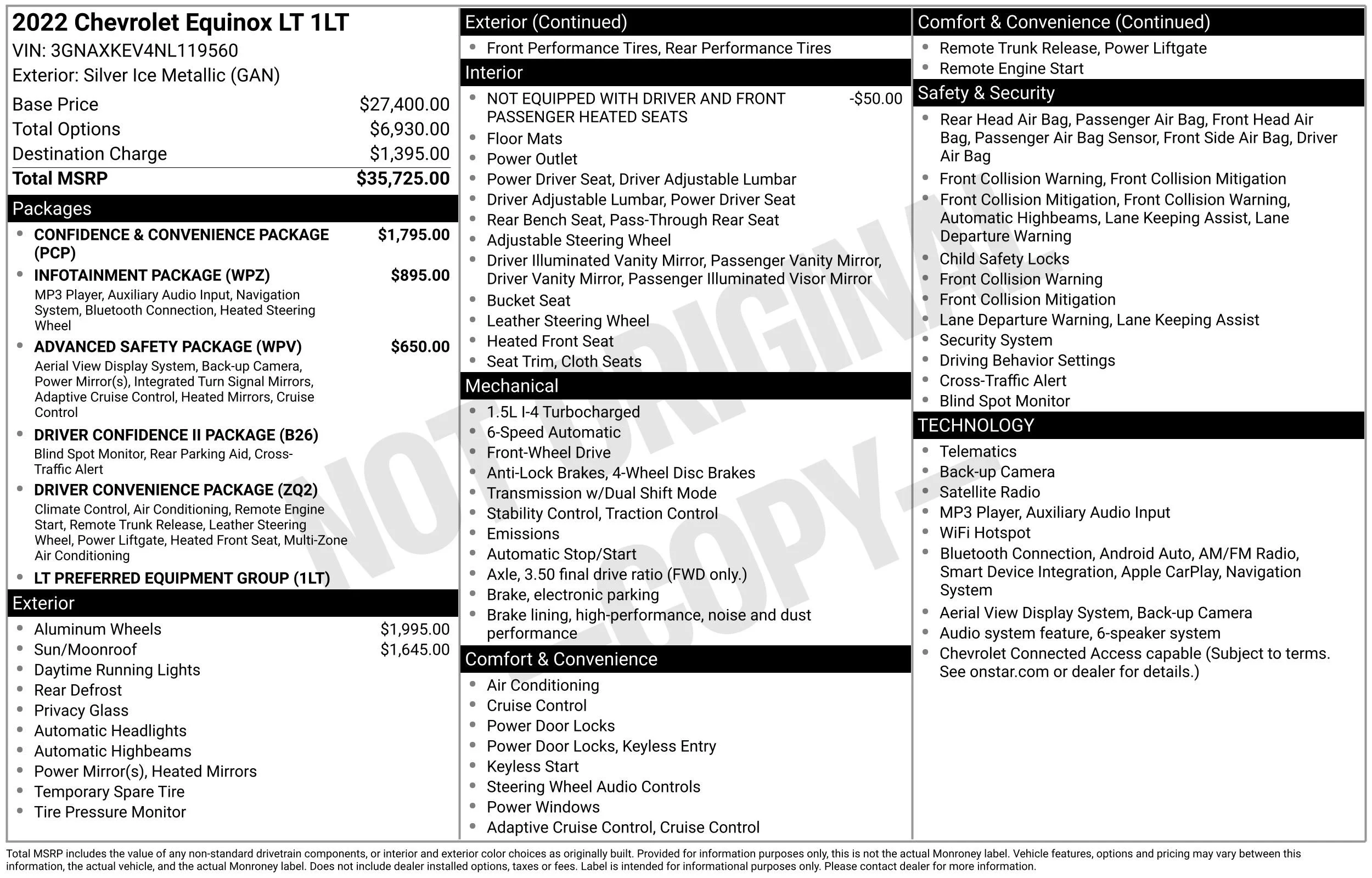 Used 2022 SILVER ICE METALLIC Chevrolet LT image 15