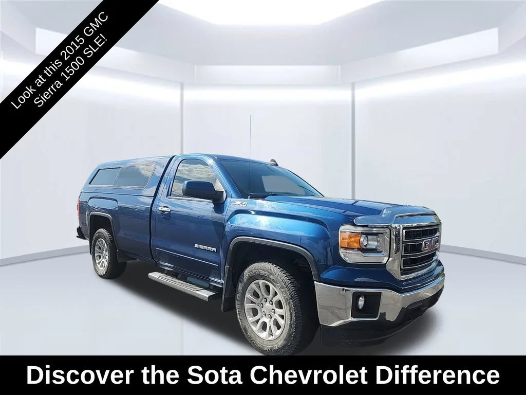 Used 2015 STONE BLUE METALLIC GMC SLE image 1