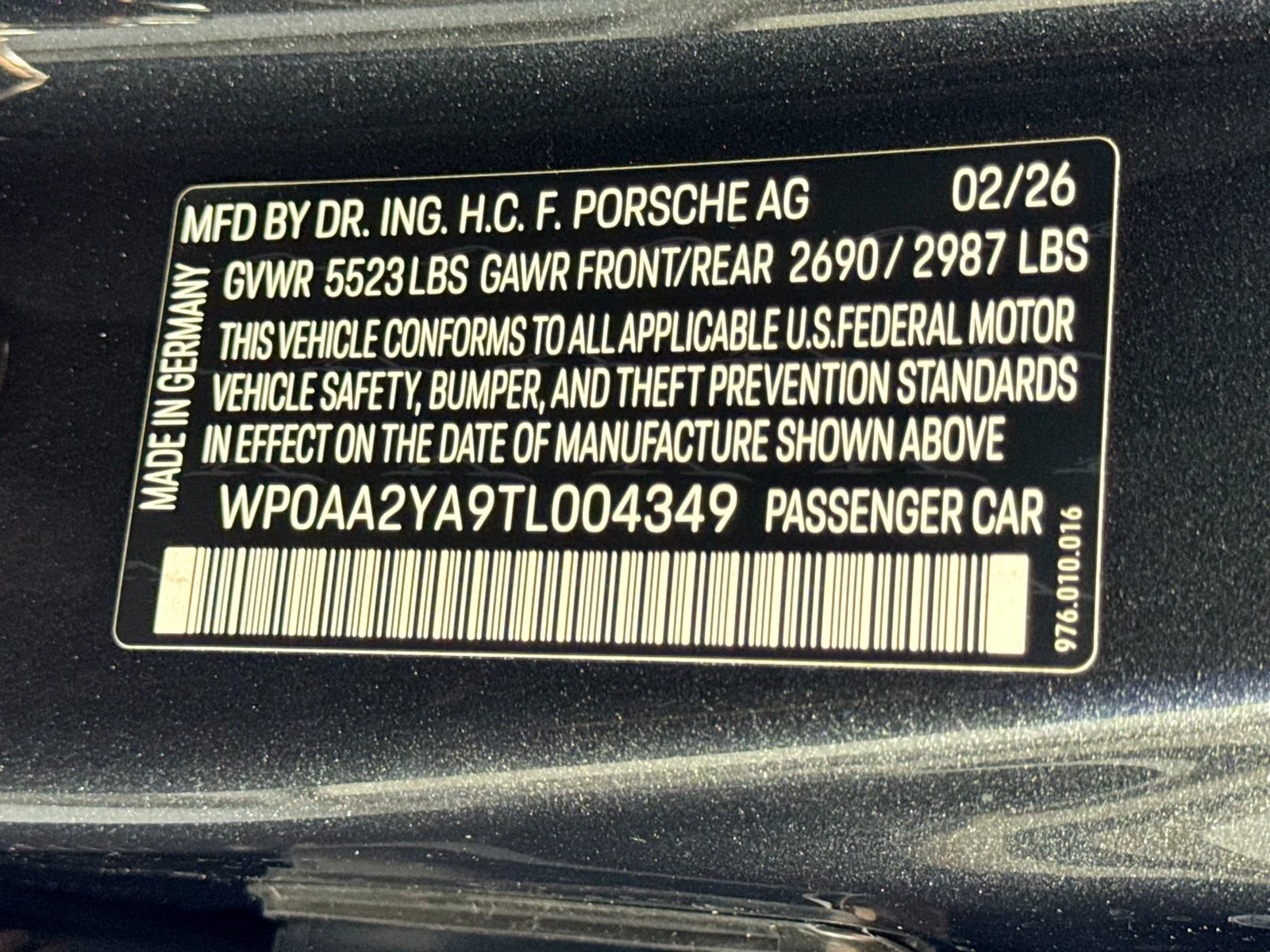 New 2026 Volcano Grey Metallic Porsche  image 27