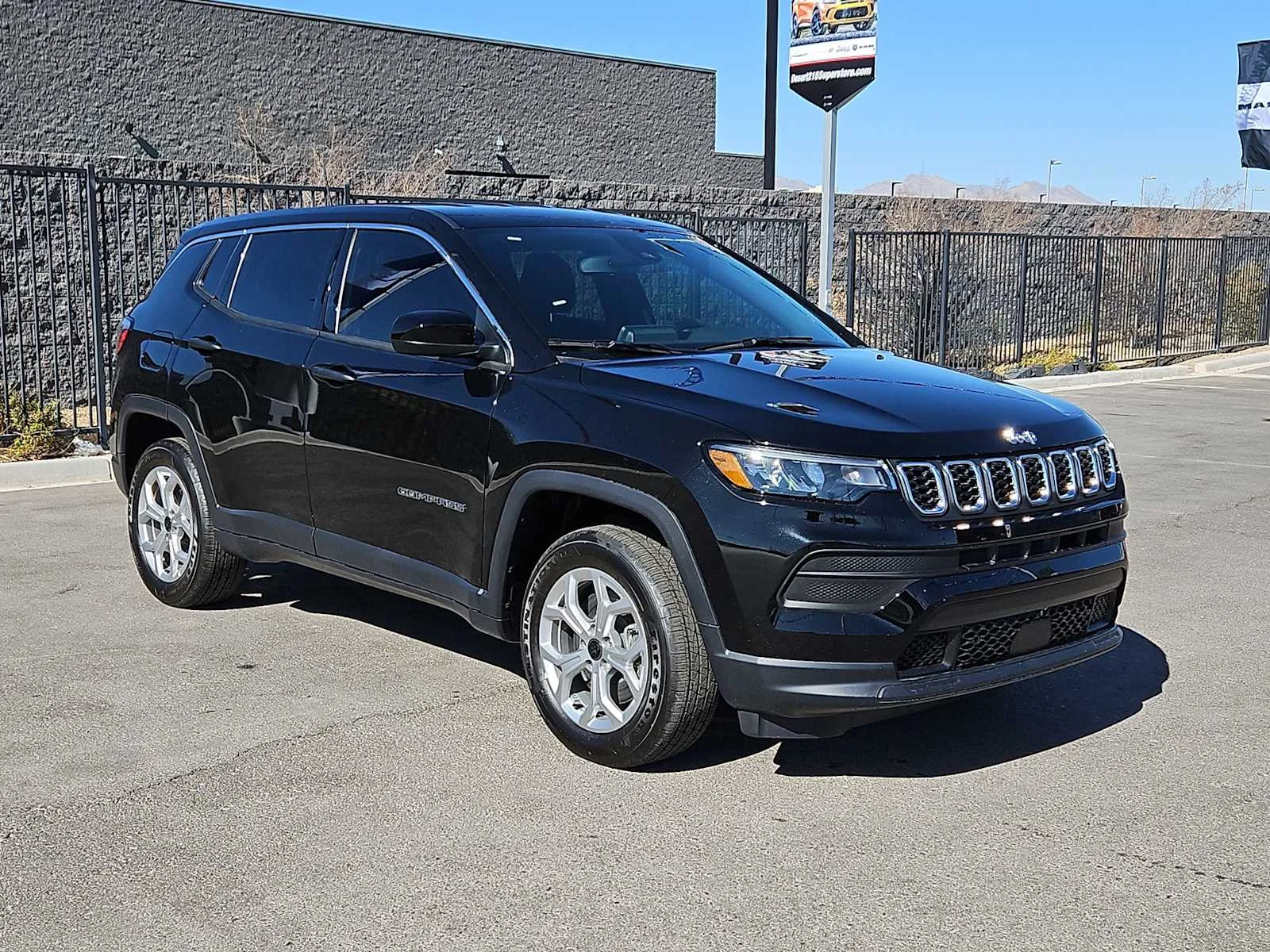 Used 2025 Diamond Black Crystal Pearlcoat Jeep Sport image 2
