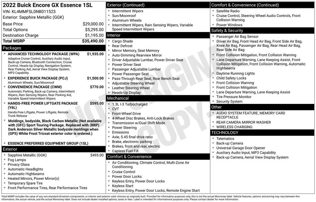 Used 2022 Sapphire Metallic Buick Essence image 7