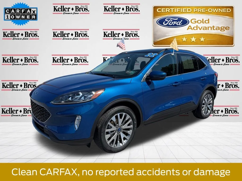 Certified Used 2022 Blue Metallic Ford Titanium image 4