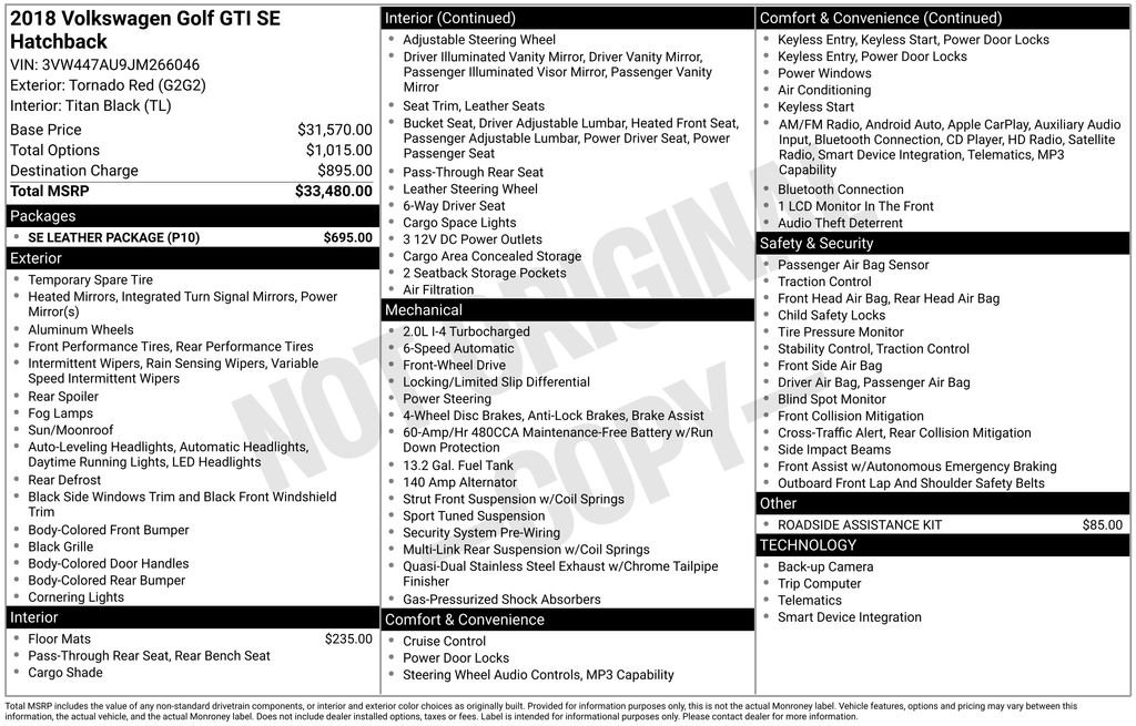 Used 2018 Volkswagen Golf GTI S with VIN 3VW447AU9JM266046 for sale in Port Orchard, WA