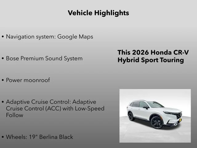 New 2026 Platinum White Pearl Honda Sport Touring image 5