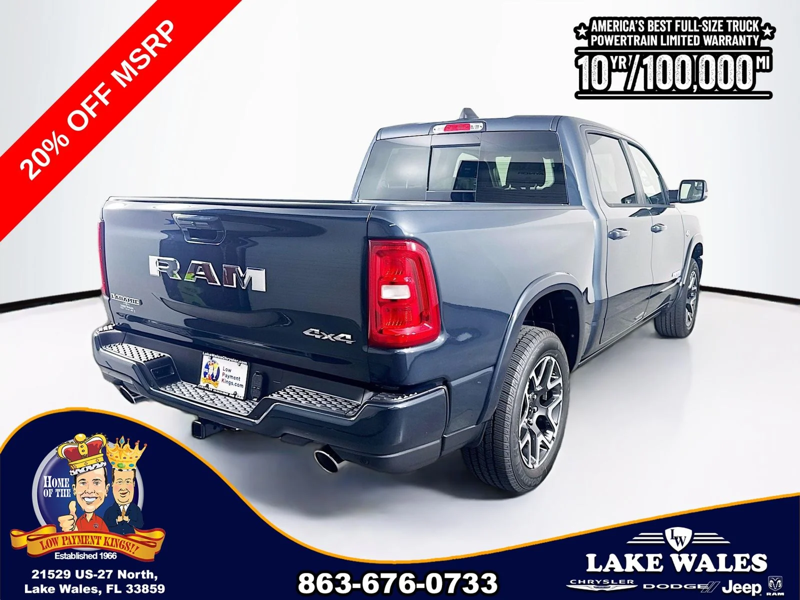 New 2026 Forged Blue Metallic Exterior Paint RAM Laramie image 7