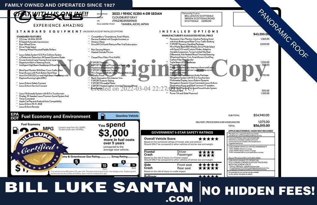 2022 Lexus IS 350 350 F SPORT RWD's photo