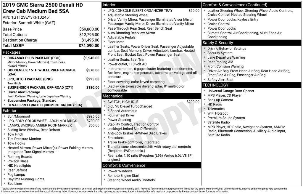 Used 2019 Summit White GMC Denali image 21