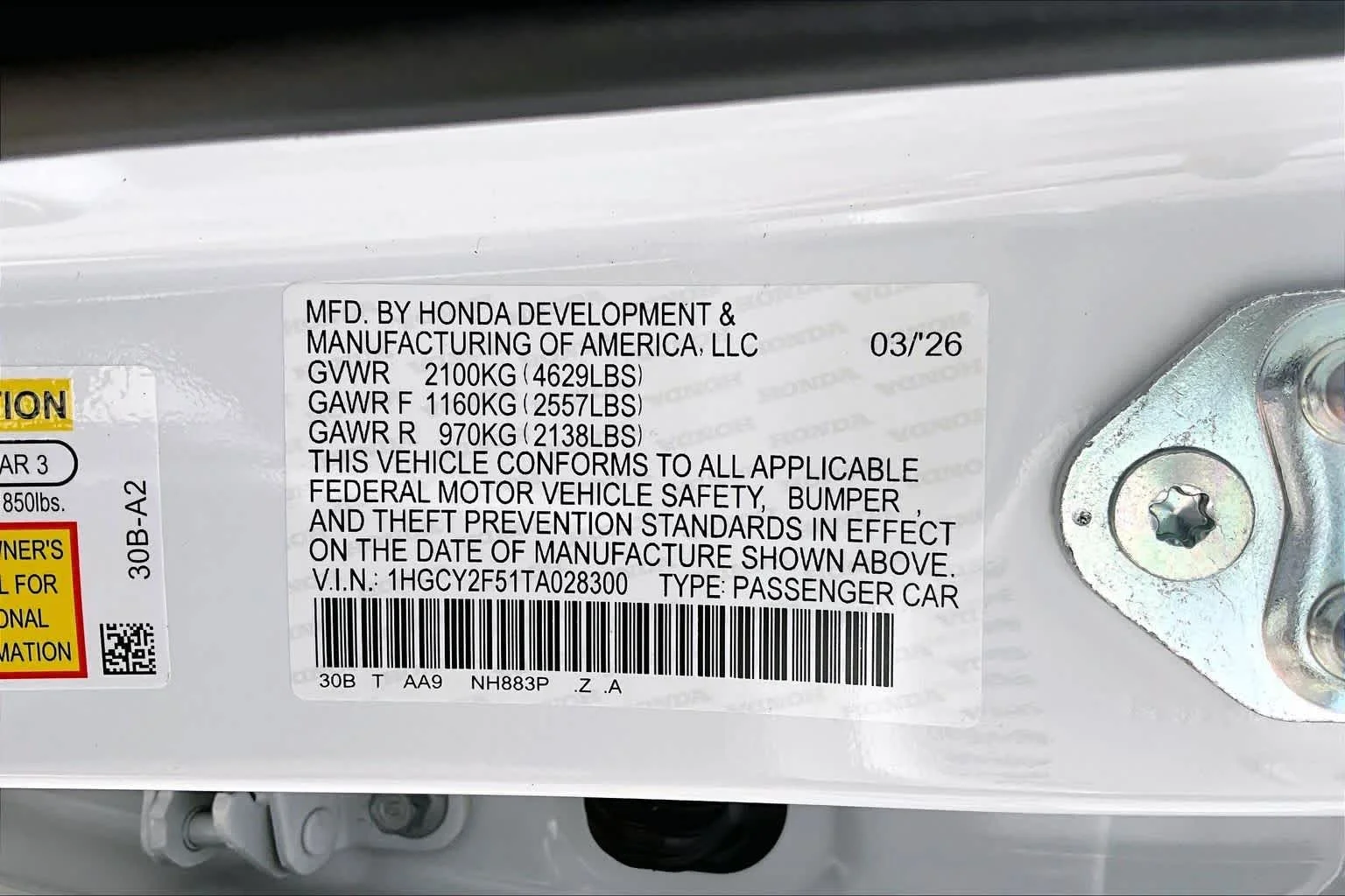 Certified Used 2026 Platinum White Pearl Honda Sport image 21