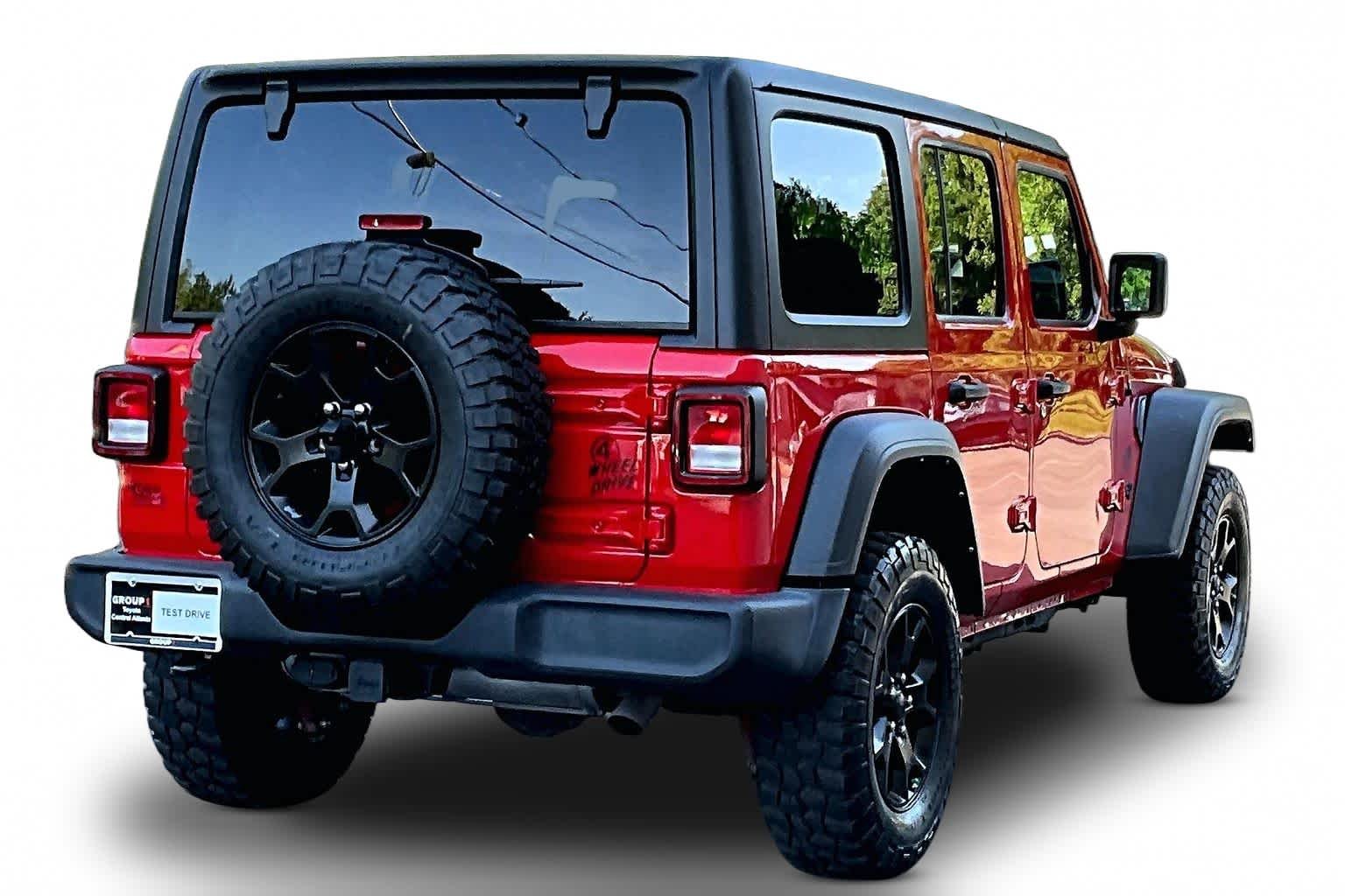 Used 2022 Firecracker Red Clearcoat Jeep Unlimited Willys Sport image 12