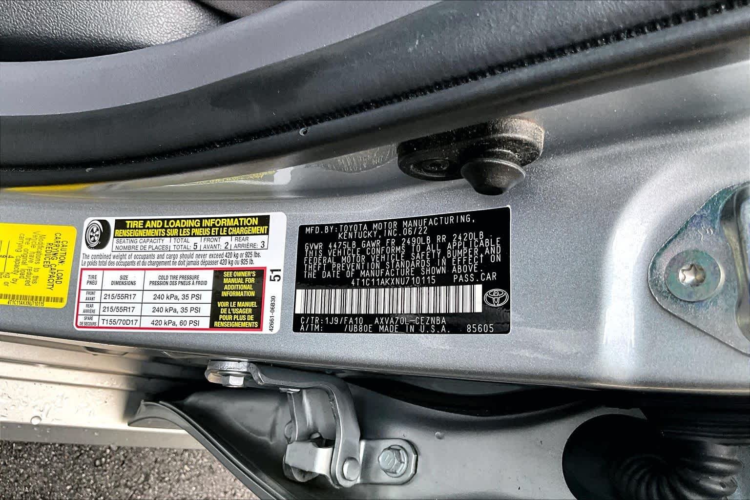 Used 2022 Celestial Silver Metallic Toyota LE image 34