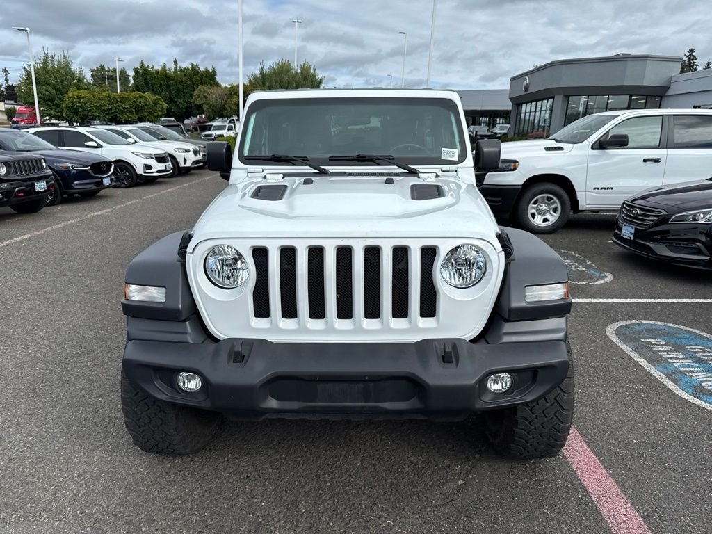 Used 2020 Bright White Clearcoat Jeep Unlimited Sport S image 1