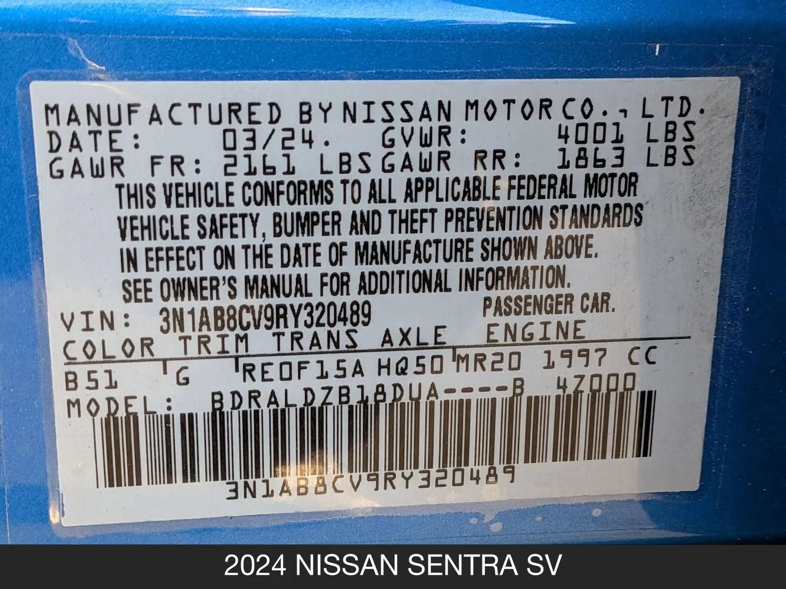Used 2024 Electric Blue Metallic Nissan SV image 24