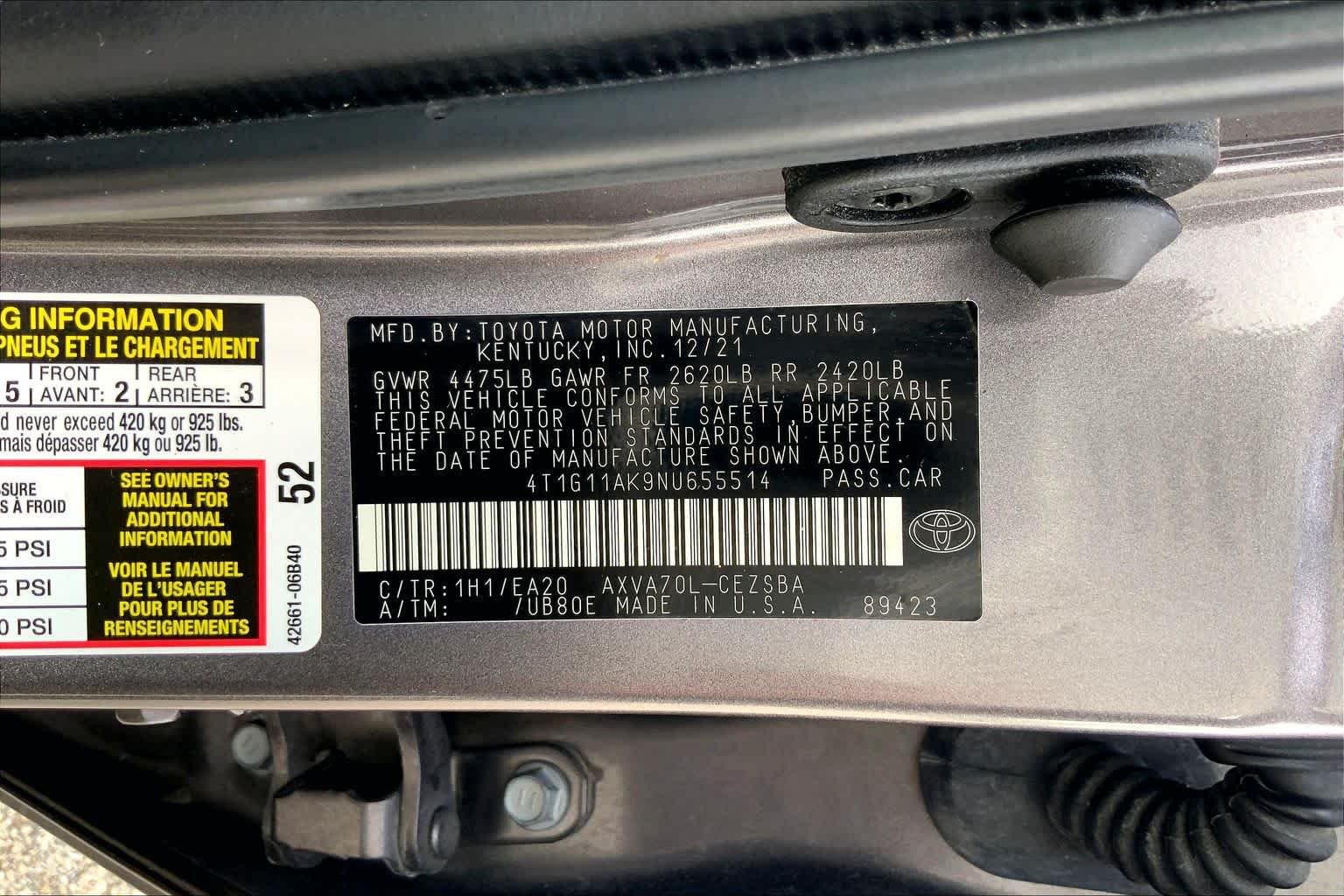 Used 2022 Predawn Gray Mica Toyota SE image 36