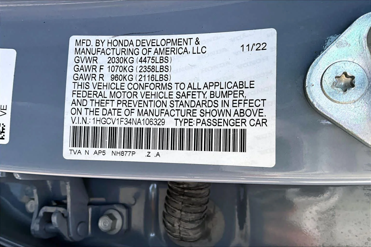 Used 2022 Sonic Gray Pearl Honda Sport image 33