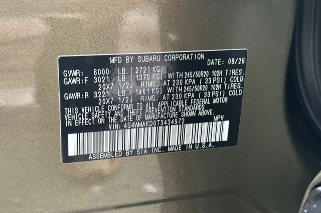 New 2026 AUTUMN GREEN METALLIC Subaru Touring 7-Passenger image 26