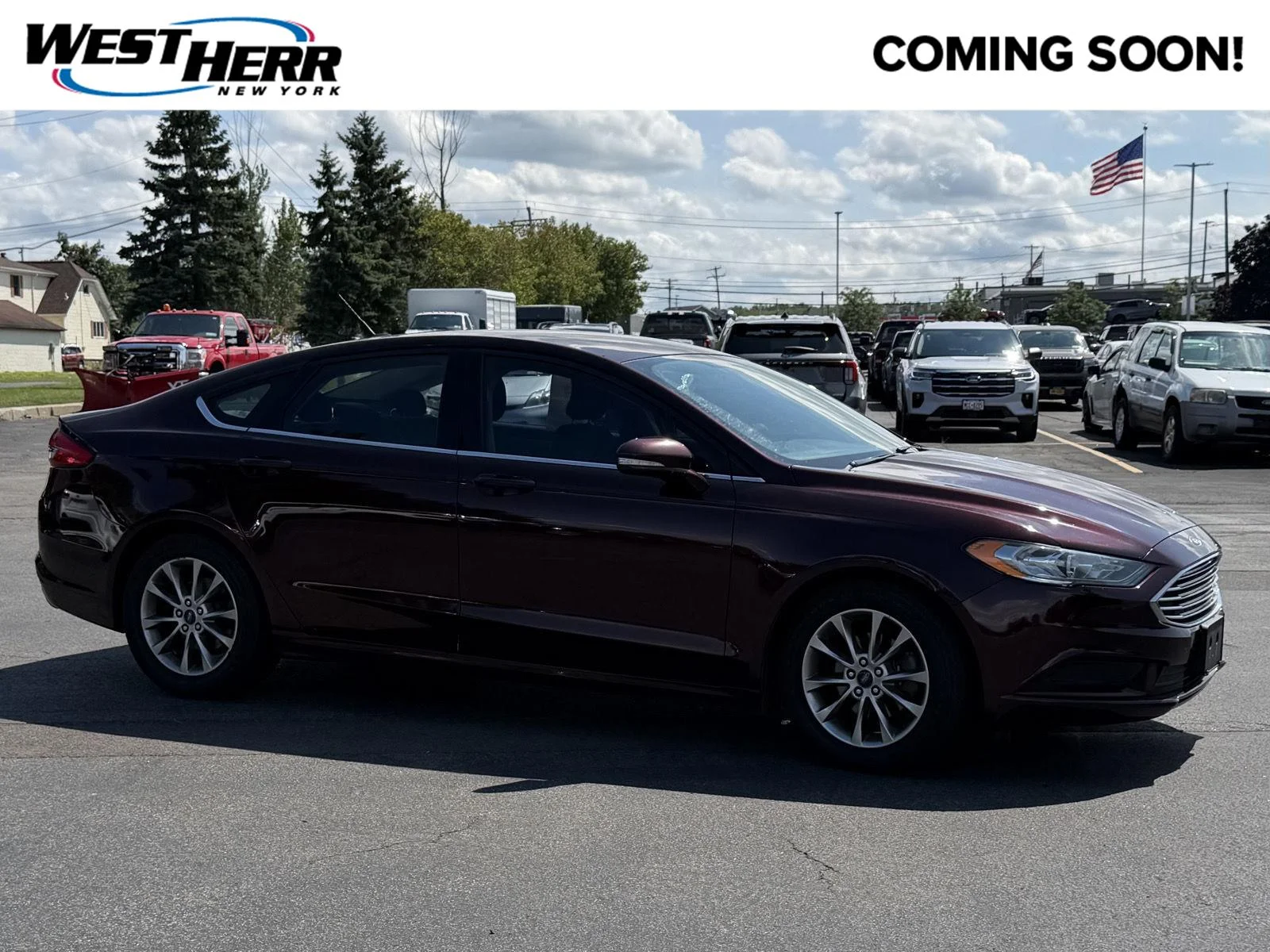Used 2017 Burgundy Velvet Metallic Tinted Clearcoat Ford SE image 1