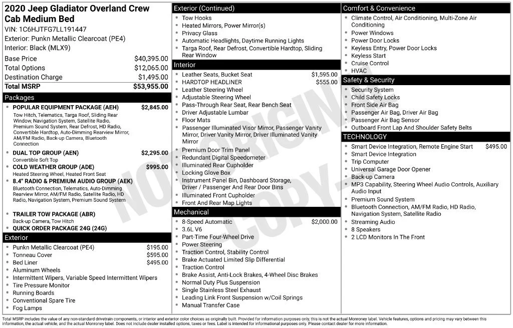 Used 2020 Punkn Metallic Cl Jeep Overland image 2