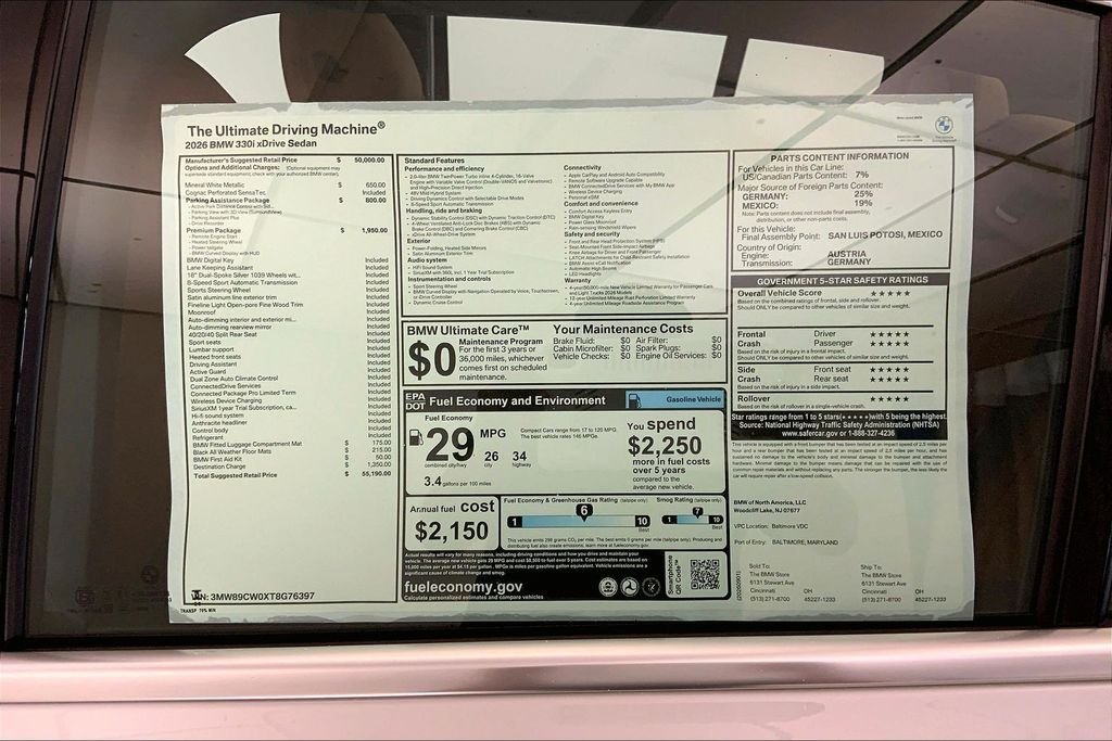 Used 2026 White Metallic BMW 330i xDrive image 12