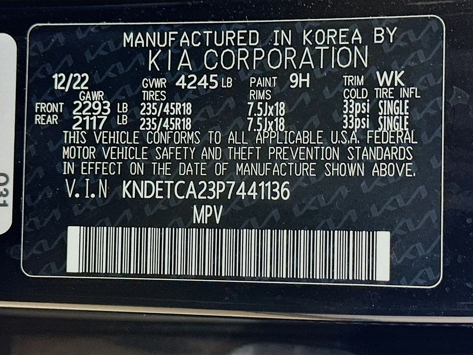 Used 2023 Black Kia  image 48