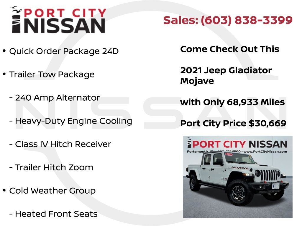 Used 2021 Bright White Clearcoat Jeep Mojave w/leather, cold weather & tow pkgs image 8