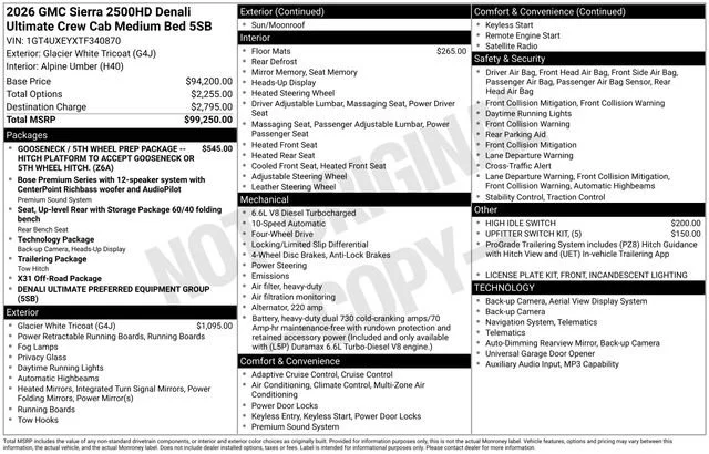 New 2026 Glacier White Tricoat GMC Denali Ultimate image 33