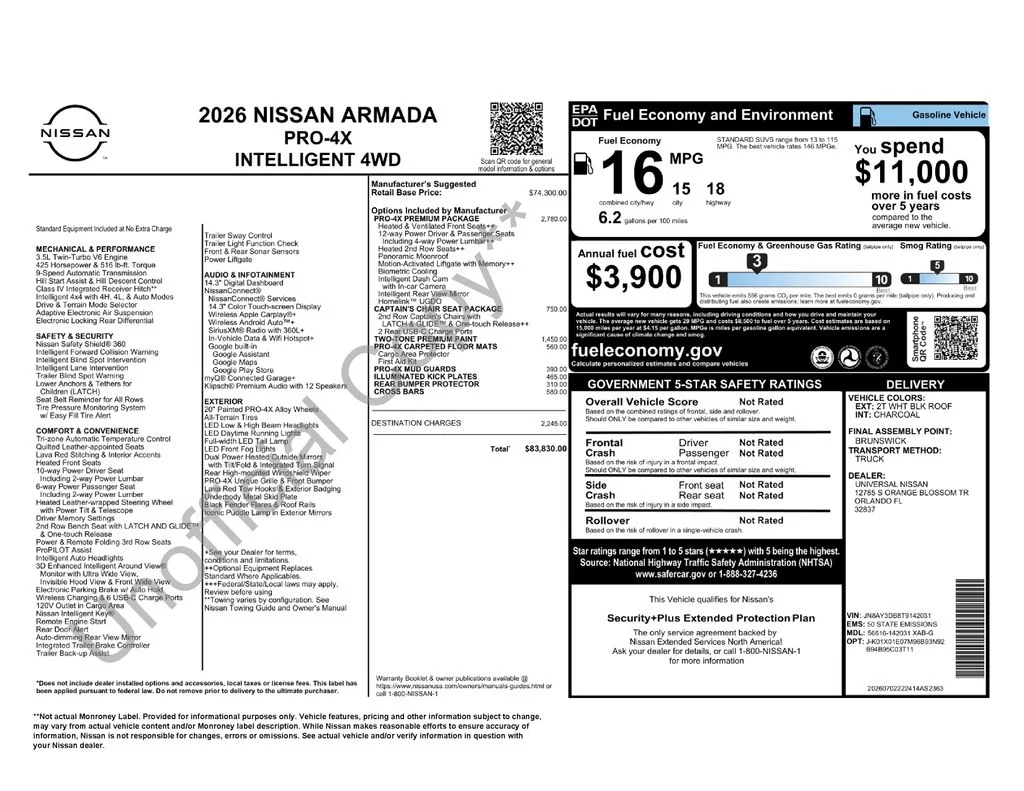 New 2026 Aspen White TriCoat / Super Black Two-tone Nissan PRO-4X® image 5