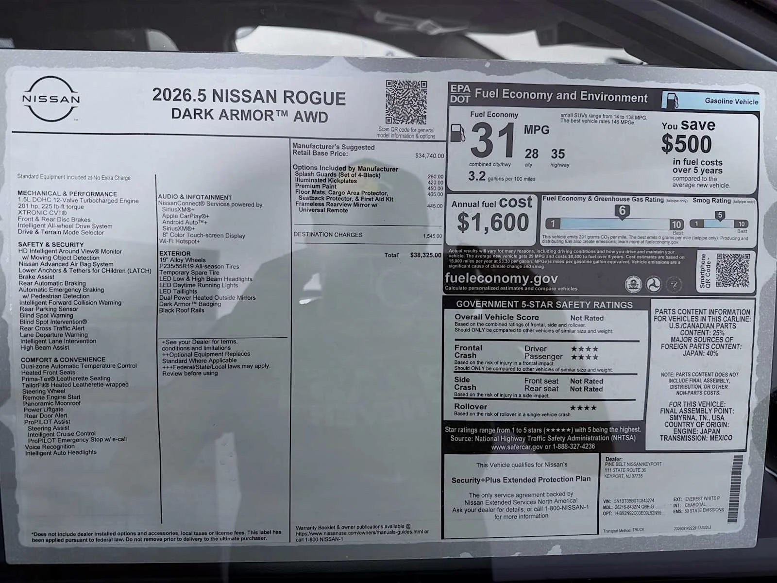 New 2026 Everest White Pearl TriCoat Nissan Dark Armor™ image 6